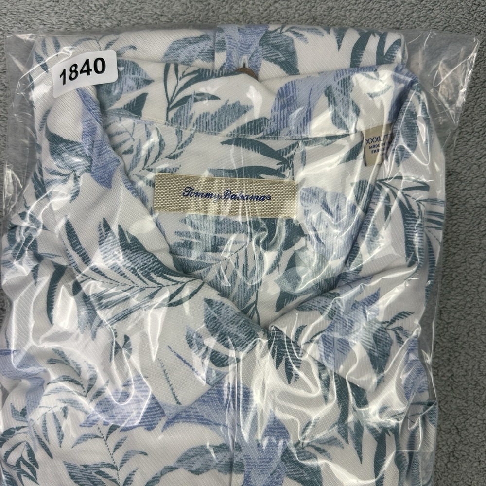 Tommy Bahama Hawaiian Shirt Mens 3XL Multicolor Tropical Leafs Camp Resort - Picture 11 of 11